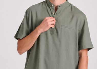 Relaxed fit linen blend ανδρική πουκαμίσα Garage 55 - GARAGE 55 - 