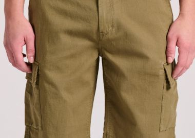 Relaxed fit linen blend cargo βερμούδα - FUNKY BUDDHA - 