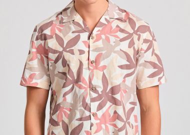 Relaxed fit linen blend φλοράλ πουκάμισο - FUNKY BUDDHA - 