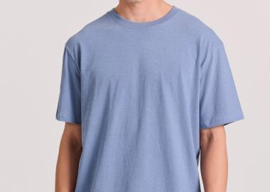 Relaxed fit linen blend μονόχρωμο t-shirt - FUNKY BUDDHA - 