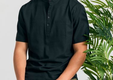 Relaxed fit linen blend πουκαμίσα - FUNKY BUDDHA - 