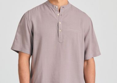 Relaxed fit linen blend πουκαμίσα - FUNKY BUDDHA - 