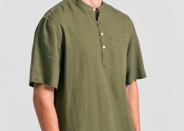 Relaxed fit linen blend πουκαμίσα - FUNKY BUDDHA - 
