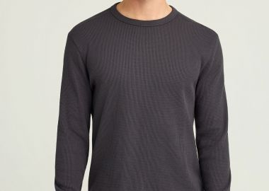 Relaxed fit μονόχρωμη μακρυμάνικη μπλούζα - FUNKY BUDDHA - 