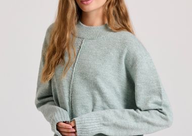 Relaxed fit πλεκτή μπλούζα με στρογγυλή λαιμόκοψη - FUNKY BUDDHA - 