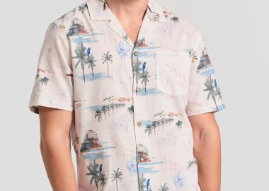Relaxed fit πουκάμισο με exotic τύπωμα - FUNKY BUDDHA - 
