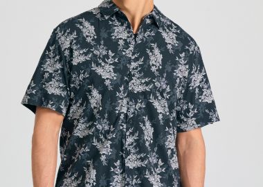 Relaxed fit πουκάμισο με floral print - FUNKY BUDDHA - 