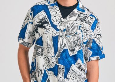 Relaxed fit πουκάμισο με photographic print - FUNKY BUDDHA - 