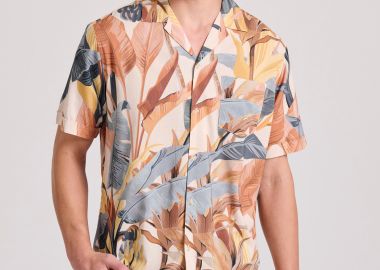 Relaxed fit resort πουκάμισο με all over τύπωμα - FUNKY BUDDHA - 