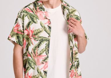 Relaxed fit resort πουκάμισο με φλοράλ τύπωμα - FUNKY BUDDHA - 