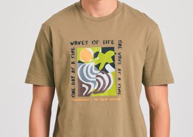 Relaxed fit t-shirt με abstract frame τύπωμα - FUNKY BUDDHA - 