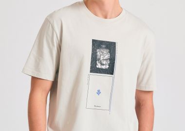 Relaxed fit t-shirt με abstract τύπωμα - FUNKY BUDDHA - 