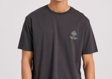 Relaxed fit t-shirt με abstract τύπωμα από οργανικό βαμβάκι - FUNKY BUDDHA - 