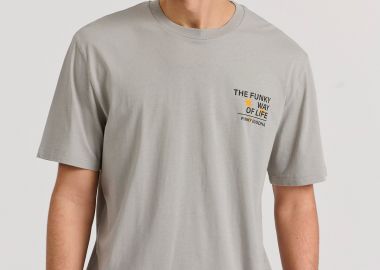 Relaxed fit t-shirt με abstract τύπωμα στην πλάτη - FUNKY BUDDHA - 