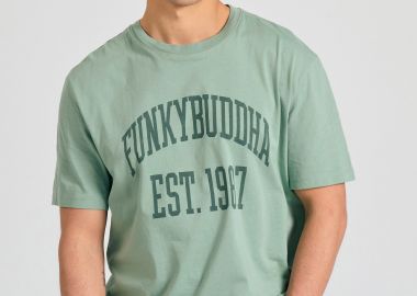Relaxed fit t-shirt με branded τύπωμα - FUNKY BUDDHA - 