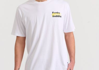 Relaxed fit t-shirt με brushed τύπωμα στην πλάτη - FUNKY BUDDHA - 