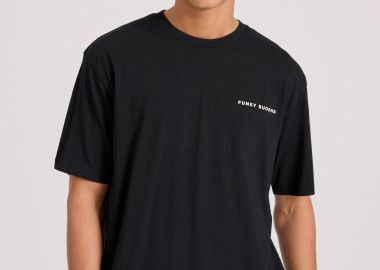 Relaxed fit t-shirt με embossed τύπωμα στην πλάτη - FUNKY BUDDHA - 