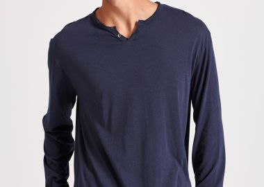 Relaxed fit t-shirt με λαιμό henley - FUNKY BUDDHA - 