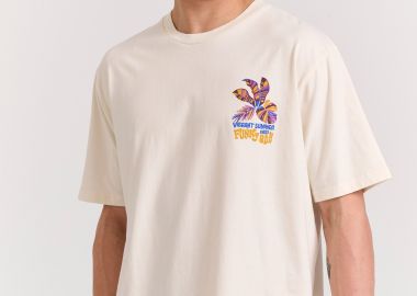 Relaxed fit t-shirt με summer vibe τύπωμα - FUNKY BUDDHA - 