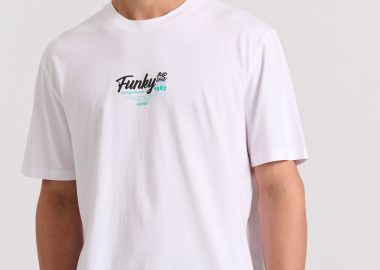 Relaxed fit t-shirt με surf τύπωμα στην πλάτη - FUNKY BUDDHA - 