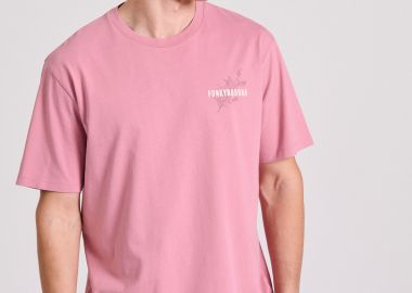 Relaxed fit t-shirt με text artwork από οργανικό βαμβάκι - FUNKY BUDDHA - 