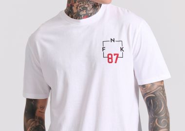 Relaxed fit t-shirt με text artwork τύπωμα στην πλάτη - FUNKY BUDDHA - 