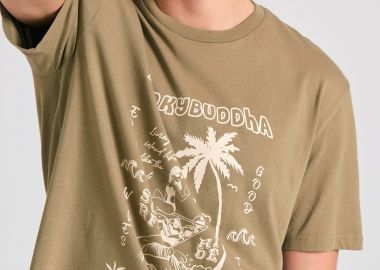 Relaxed fit t-shirt με tropical τύπωμα - FUNKY BUDDHA - 