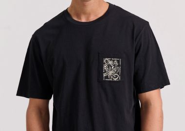 Relaxed fit t-shirt με tropical τύπωμα στην πλάτη - FUNKY BUDDHA - 