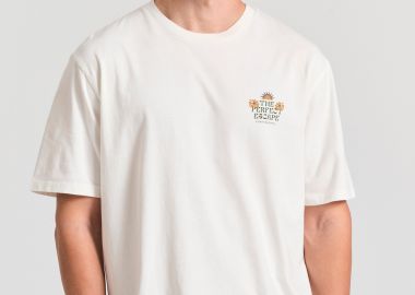 Relaxed fit t-shirt με tropical τύπωμα στην πλάτη - FUNKY BUDDHA - 