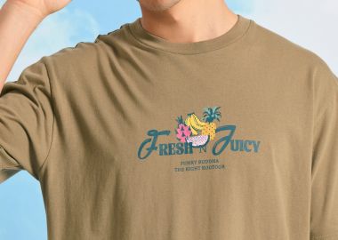 Relaxed fit t-shirt με τύπωμα στην πλάτη - FUNKY BUDDHA - 