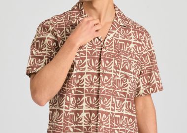 Relaxed linen blend resort πουκάμισο - FUNKY BUDDHA - 