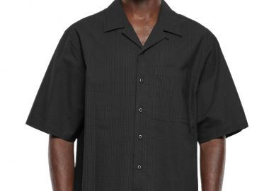 Relaxed Seersucker Κοντομάνικο Πουκάμισο Urban Classics TB6409-00007 black - Urban Classics - 