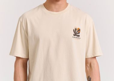 Relaxed t-shirt από οργανικό βαμβάκι με abstract τύπωμα - FUNKY BUDDHA - 