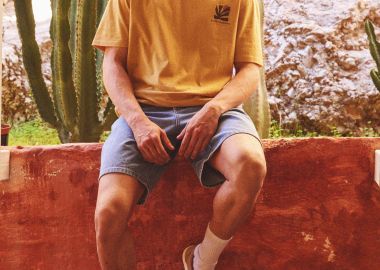 Relaxed t-shirt από οργανικό βαμβάκι με abstract τύπωμα - FUNKY BUDDHA - 