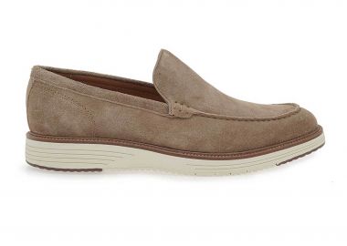 Renato Garini ανδρικά δερμάτινα loafers μονόχρωμα - W515W307138Z Μπεζ - RENATO GARINI - 