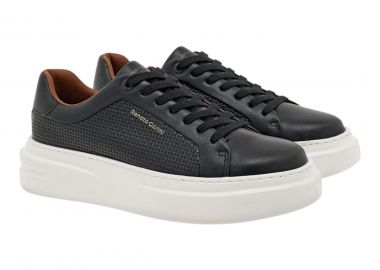 Renato Garini Ανδρικά παπούτσια Sneakers 700-033 Μαύρο Πλεκτό W57000333574 - Renato Garini - 