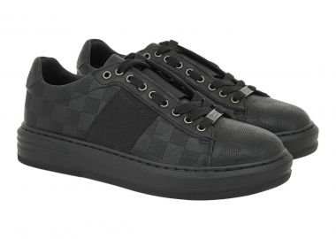 Renato Garini Ανδρικά παπούτσια Sneakers 700-683 Μαύρο Στάμπα V57006832S41 - Renato Garini - 