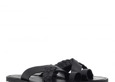 Renato Garini Ανδρικά Πέδιλα Παντόφλες 43W-495 Mαύρο Δέρμα O543W4951002 - Renato Garini - 