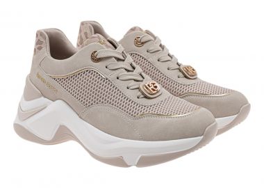 Renato Garini Γυναικεία Παπούτσια Sneakers 020-19R Off White Μπέζ Λεοπάρ W119R02035R8 - Renato Garini - 