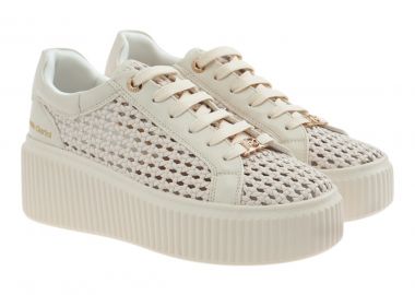 Renato Garini Γυναικεία Παπούτσια Sneakers 170-19R Μπέζ Πλέκτο W119R1703586 - Renato Garini - 