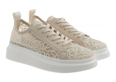 Renato Garini Γυναικεία Παπούτσια Sneakers 180-19R Μπέζ Δαντέλα W119R1802608 - Renato Garini - 