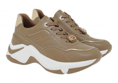 Renato Garini Γυναικεία Παπούτσια Sneakers 220-19R Μόκα Στάμπα Πλατίνα V119R22044N5 - Renato Garini - 