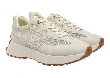 Renato Garini Γυναικεία Παπούτσια Sneakers 418-19R Μπέζ Καστόρι Δαντέλα W119R41833X2 - Renato Garini - 