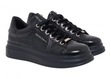 Renato Garini Γυναικεία Παπούτσια Sneakers 458-19R Μαύρο Κροκό V119R4582A76 - Renato Garini - 