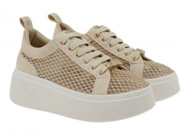 Renato Garini Γυναικεία Παπούτσια Sneakers 615-19R Μπέζ Φιλτιρέ Στρας W119R61534K5 - Renato Garini - 