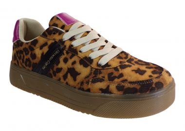 Renato Garini Γυναικεία Παπούτσια Sneakers 801-15E Λεοπάρ Φούξια V115E8012S53 - Renato Garini - 