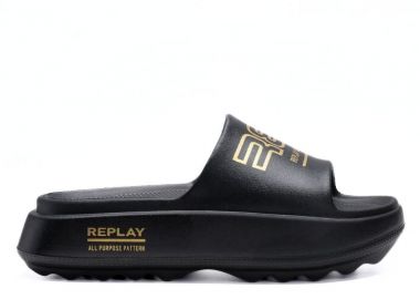 REPLAY ΓΥΝΑΙΚΕΙΟ ΣΑΝΔΑΛΙ BRIXY PRINT GWF6O .002.C0001S 2437 BLACK PLATINO - REPLAY - 