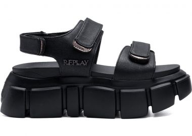 REPLAY μαύρο σανδάλι NUSTY VELCRO - Replay - 