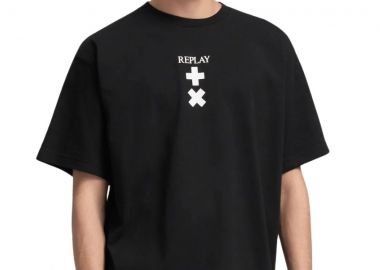 Replay MMG363 Ανδρικό T-Shirt - Μαύρο-MMG363.000.23454-BLACK - REPLAY - 