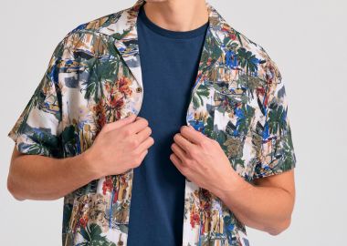 Resort πουκάμισο με abstract φλοράλ print - FUNKY BUDDHA - 